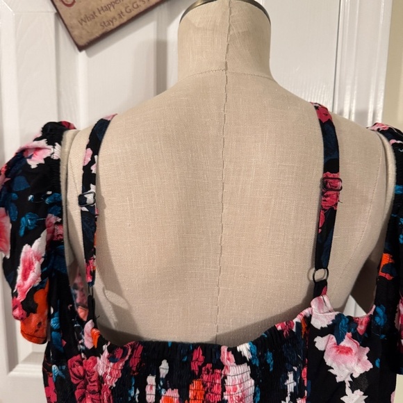 Torrid Floral Cold Shoulder Ruffle Midi Dress Size 3 (3X) - Picture 3 of 9
